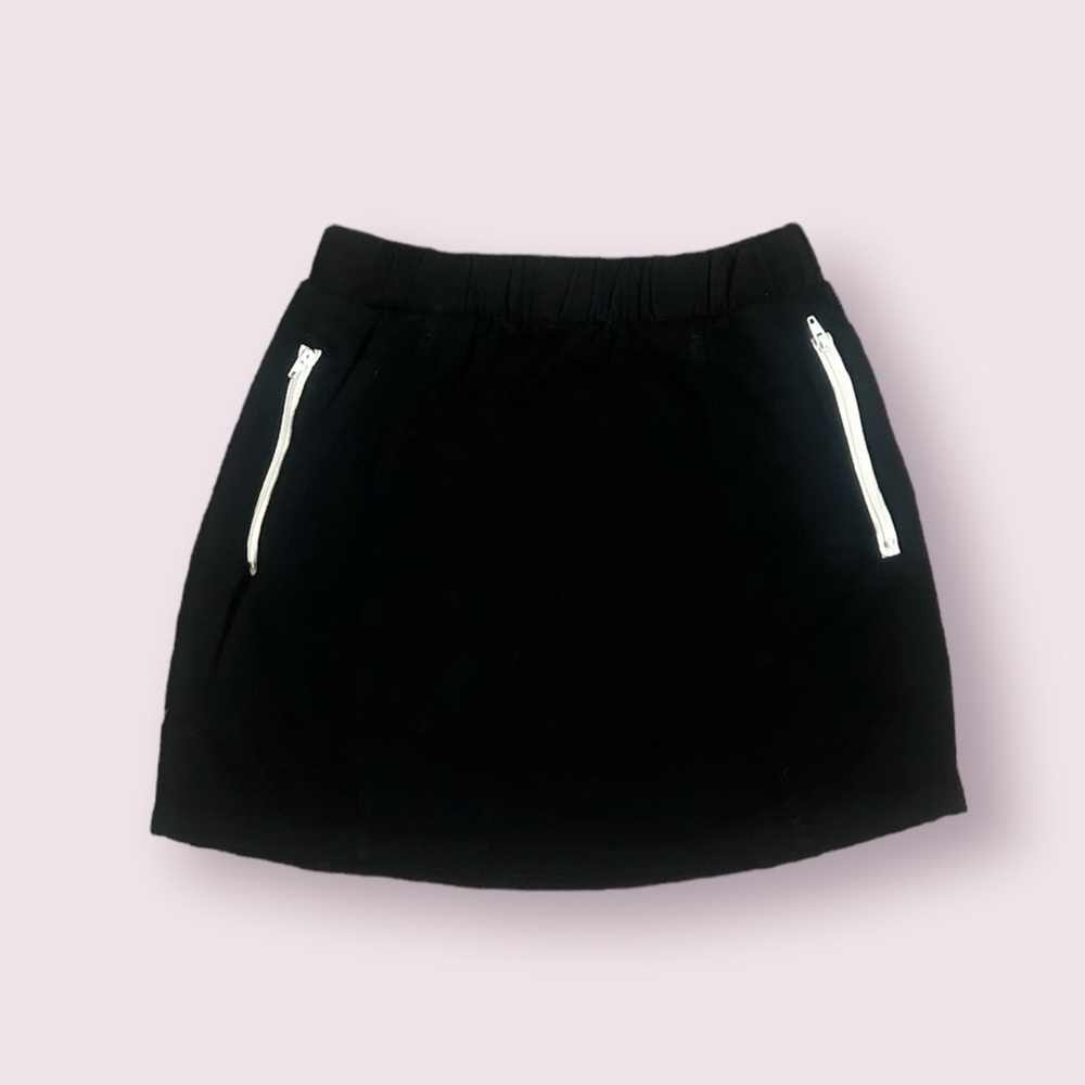 High rise black mini skirt